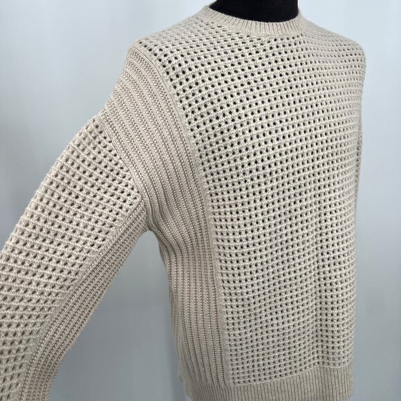 AllSaints Iden Crew Oversized Wool Sweater Eyelet Creamy White Size L‎ - Picture 3 of 12